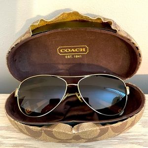Women's coach aviators, brown